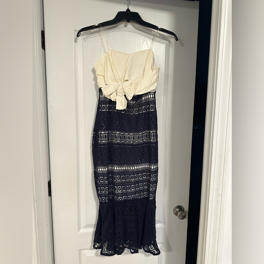 Ganni Cream and Black Lace Dress. 
GREAT DEALS CHECK OUT MY CLOSET